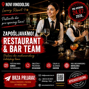 KONOBAR (m/ž) - Luxury Resort 4*, Novi Vinodolski