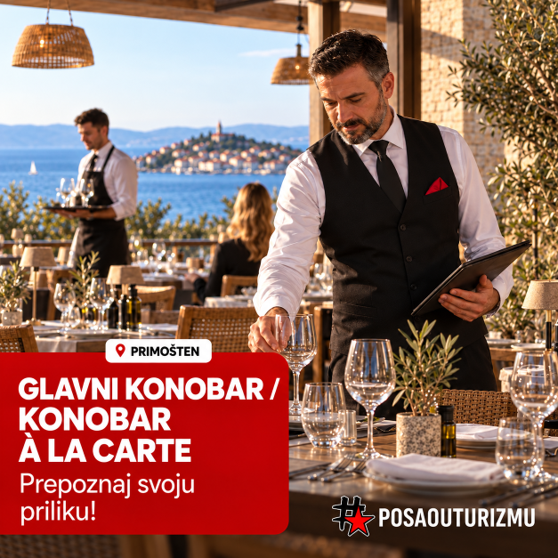 Slika oglasa: GLAVNI KONOBAR / VODITELJ SALE (m/ž) - Restoran a la carte, Primošten