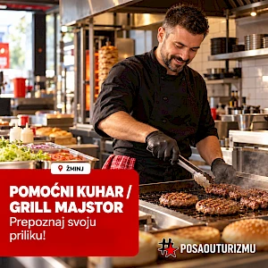 POMOĆNI KUHAR / GRILL MAJSTOR (m/ž) - Pizzeria, Bar, Fast Food, Žminj