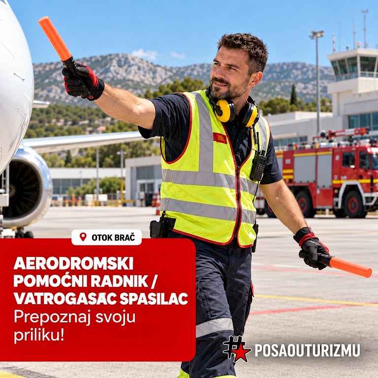 Slika oglasa: AERODROMSKI POMOĆNI RADNIK – VATROGASAC SPASILAC (m/ž) - Aerodrom Brač, otok Brač